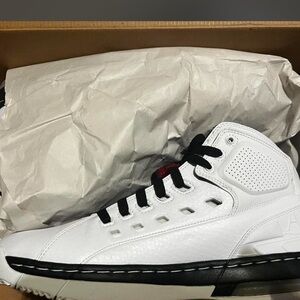 Jordan Men's OG school White and Black High-Top Sneakers with Red Accent